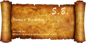 Svecz Bianka névjegykártya